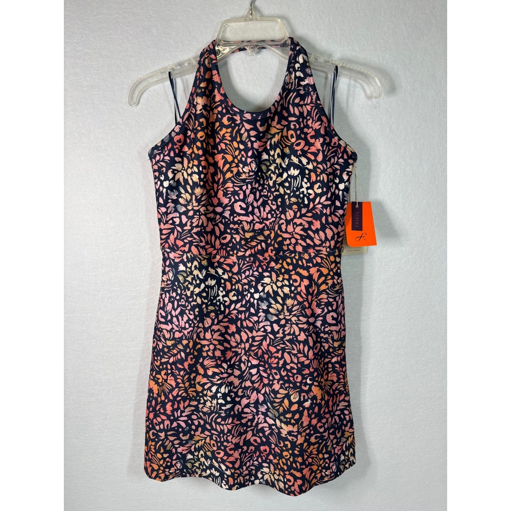 Freely Girls Kathy Dress XL Dusted Clay Fierce Floral Halter Active Dress Shorts